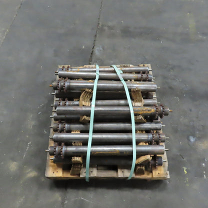 22-1/2" BF x 1.9" OD Steel Chain Drive Conveyor Roller 24-1/4" OAL Lot Of 20