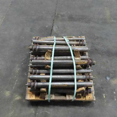 22-1/2" BF x 1.9" OD Steel Chain Drive Conveyor Roller 24-1/4" OAL Lot Of 20
