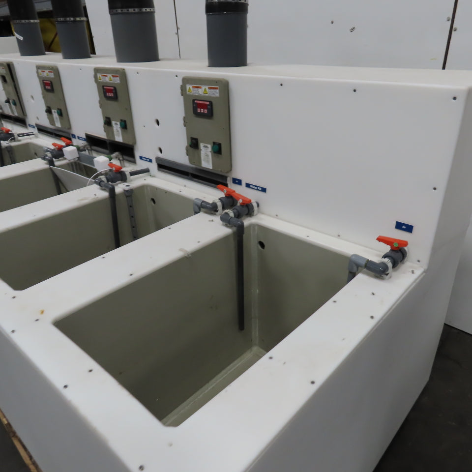 5 Station Plating & Etch Acid Wet Bench Wash Station (40USG Compartments)