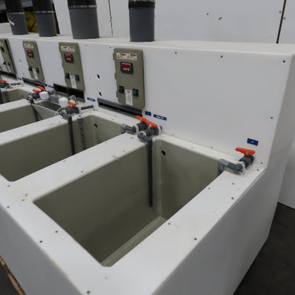 5 Station Plating & Etch Acid Wet Bench Wash Station (40USG Compartments)