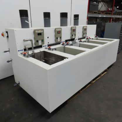 5 Station Plating & Etch Acid Wet Bench Wash Station (40USG Compartments)