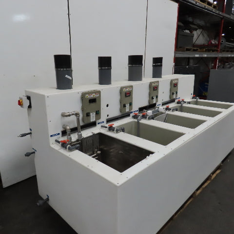 5 Station Plating & Etch Acid Wet Bench Wash Station (40USG Compartments)