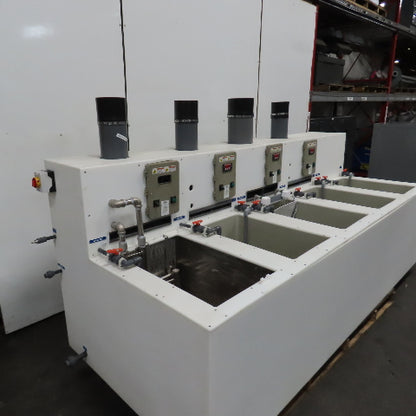 5 Station Plating & Etch Acid Wet Bench Wash Station (40USG Compartments)