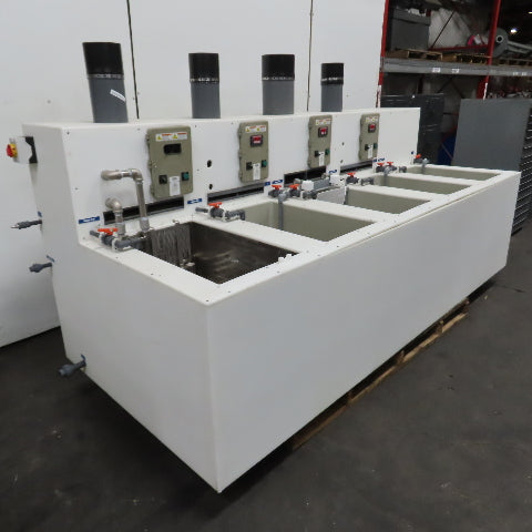 5 Station Plating & Etch Acid Wet Bench Wash Station (40USG Compartments)