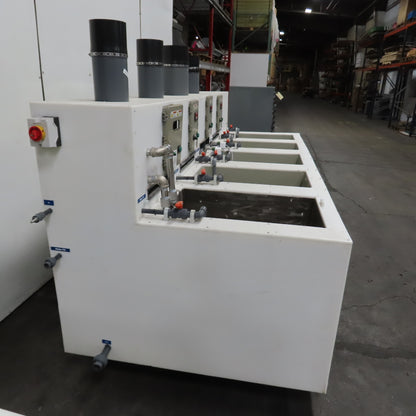 5 Station Plating & Etch Acid Wet Bench Wash Station (40USG Compartments)