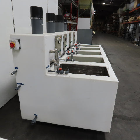 5 Station Plating & Etch Acid Wet Bench Wash Station (40USG Compartments)