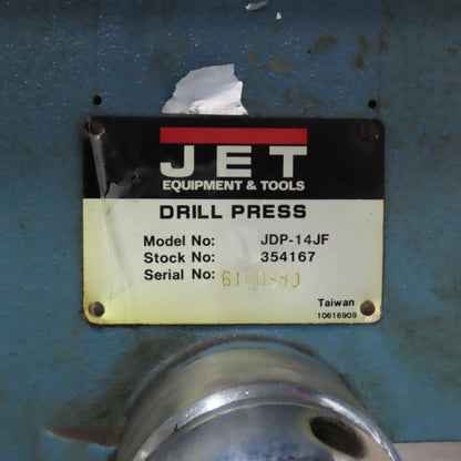 Jet JDP-14JF 14" Floor Mount Drill Press 115/230V 1PH 0.5HP 7" Throat Tested