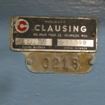 Clausing 1775 15" Bench Mount Drill Dress 208/230V 3PH 1HP W/ Brake & Fixture