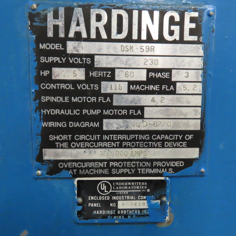 Hardinge DSM-59R Super Precision 9" x 24" Second Operation Turret Lathe 230/460V