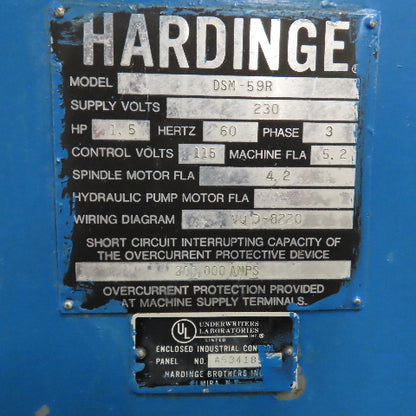 Hardinge DSM-59R Super Precision 9" x 24" Second Operation Turret Lathe 230/460V