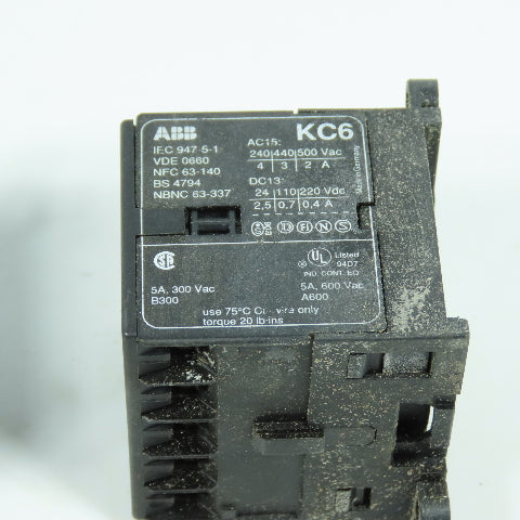 ABB KC6-31Z-2.4 Miniature Contactor 5A 300VAC Lot Of 2