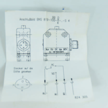 Balluff 819-X512-100-D-12-S4 Mechanical Limit Switch NEW