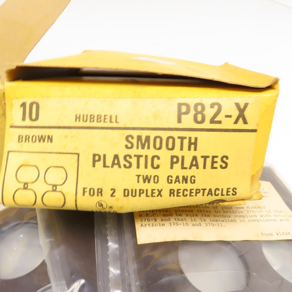 Hubbell P82X Brown Smooth Nylon 2 Gang Receptacle Cover Plate Lot Of 20