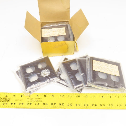 Hubbell P82X Brown Smooth Nylon 2 Gang Receptacle Cover Plate Lot Of 20
