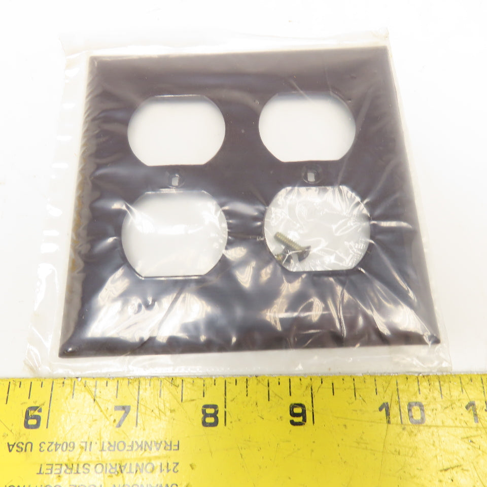 Hubbell P82X Brown Smooth Nylon 2 Gang Receptacle Cover Plate Lot Of 20