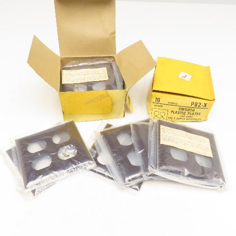 Hubbell P82X Brown Smooth Nylon 2 Gang Receptacle Cover Plate Lot Of 20