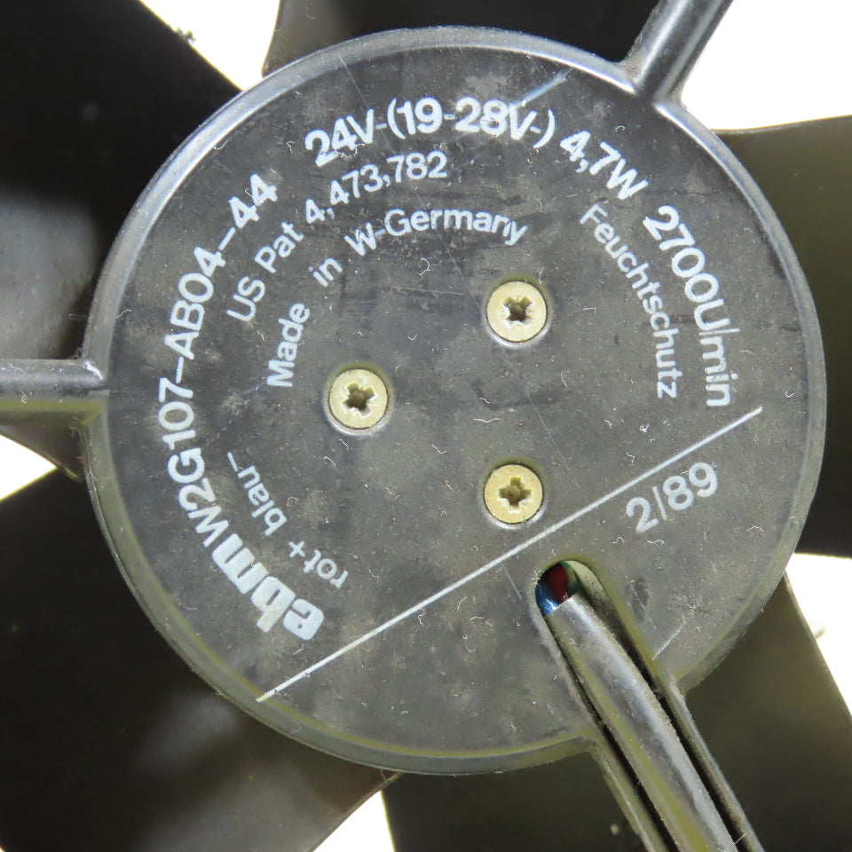 EBM W2G107-AB04-44 24VDC Cabinet Cooling Fan 2700RPM 4-3/4" x 4-3/4" Lot Of 2