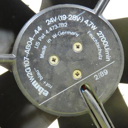 EBM W2G107-AB04-44 24VDC Cabinet Cooling Fan 2700RPM 4-3/4" x 4-3/4" Lot Of 2