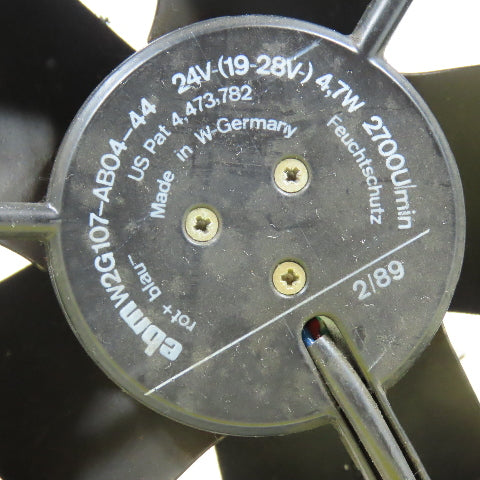 EBM W2G107-AB04-44 24VDC Cabinet Cooling Fan 2700RPM 4-3/4" x 4-3/4" Lot Of 2