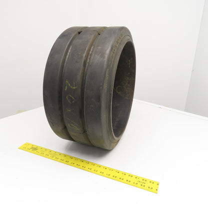 US Industrial 20x10x16 Press On Double Groove Solid Rubber Forklift Tire