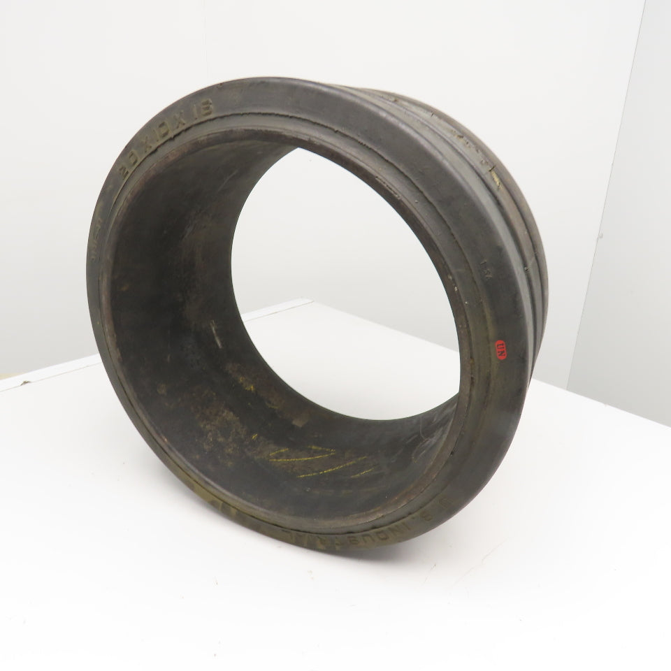 US Industrial 20x10x16 Press On Double Groove Solid Rubber Forklift Tire