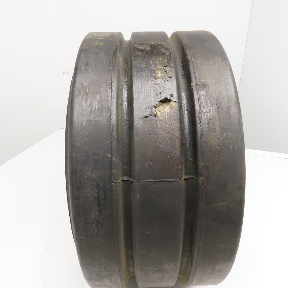 US Industrial 20x10x16 Press On Double Groove Solid Rubber Forklift Tire