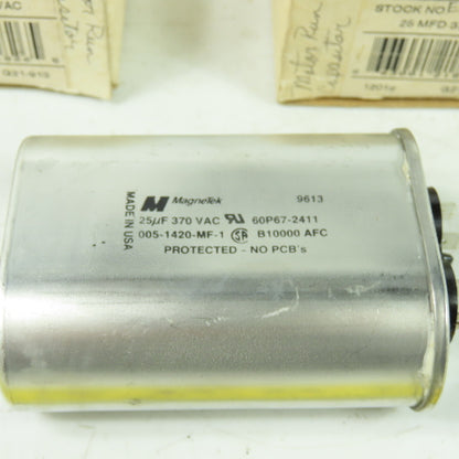 Magnetek 005-1420-MF-1 2411 Capacitor 370VAC 25uF 60P67-2411 Lot Of 2