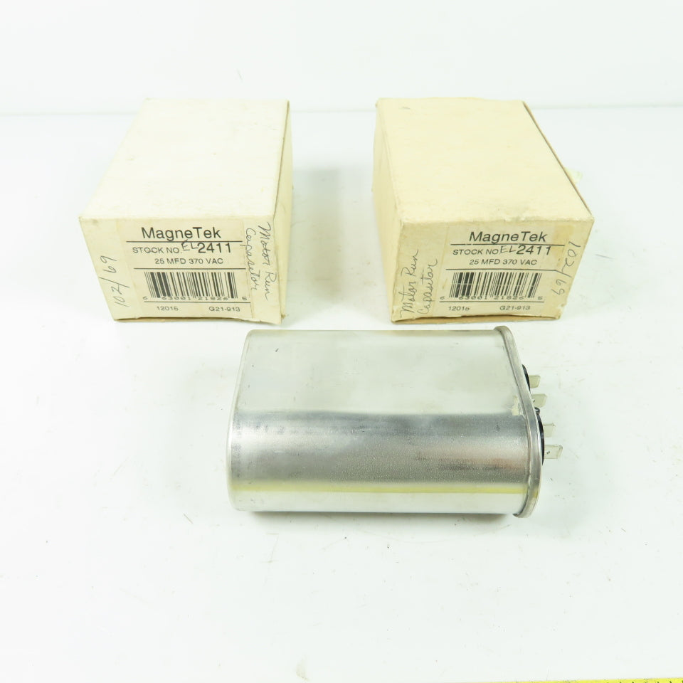Magnetek 005-1420-MF-1 2411 Capacitor 370VAC 25uF 60P67-2411 Lot Of 2