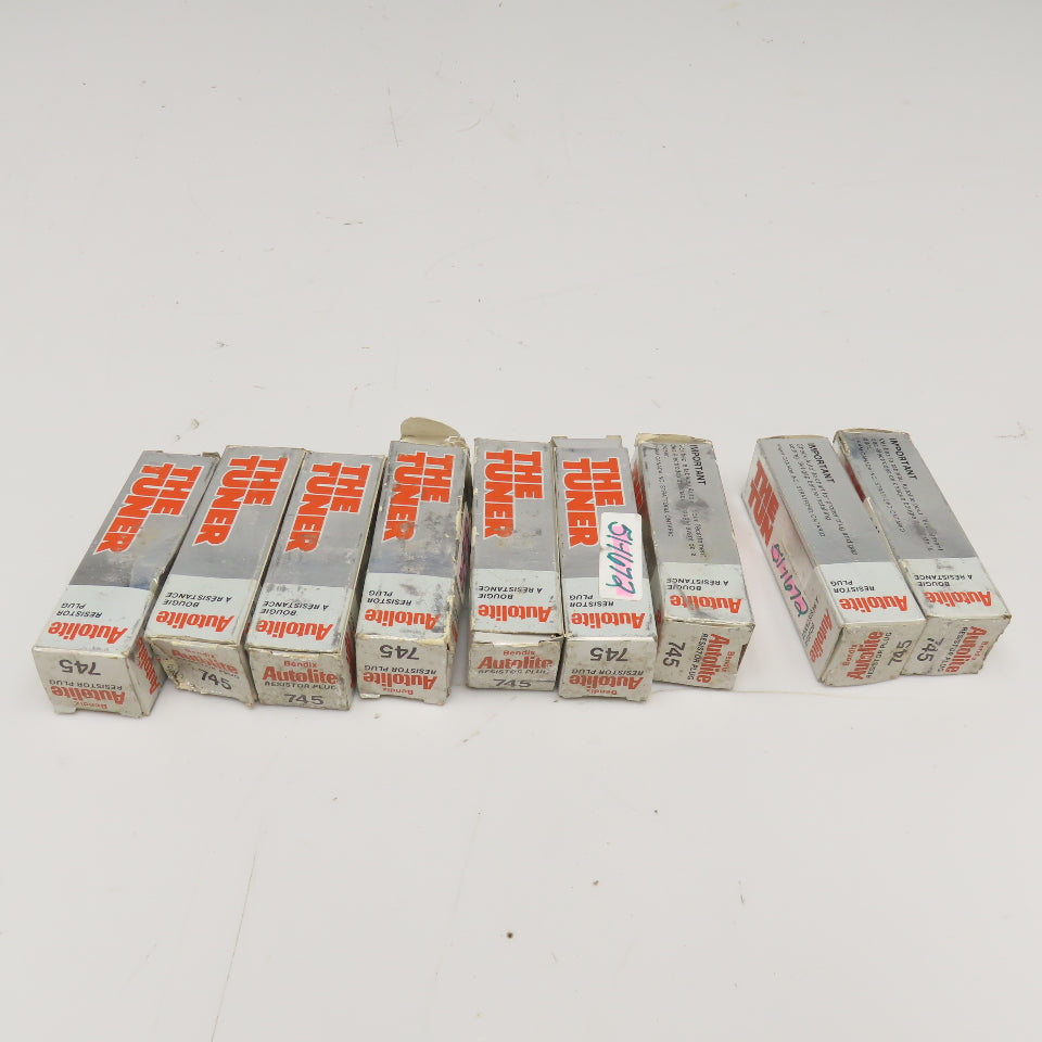Bendix 745 Autolite Resistor Plug Spark Plug Lot Of 9