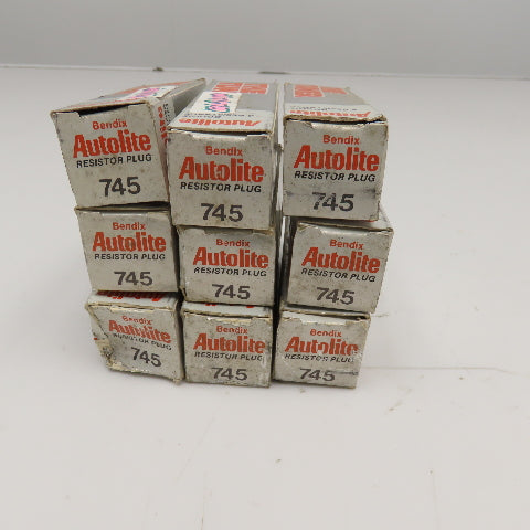 Bendix 745 Autolite Resistor Plug Spark Plug Lot Of 9