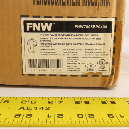 FNW FNW7005EP0400 4" Epoxy Plated Adjustable Standard Clevis Hanger Lot Of 19