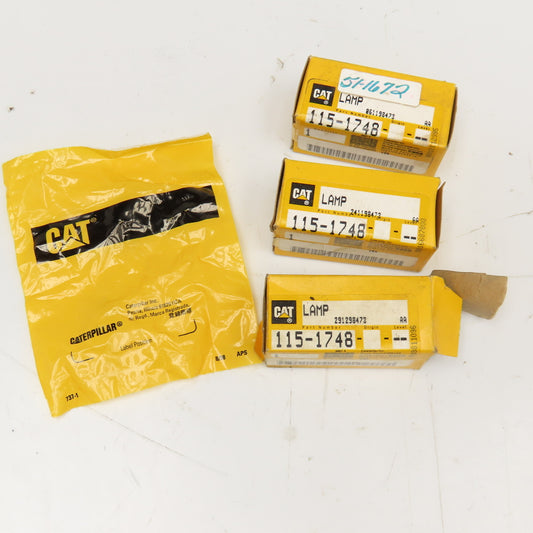 CAT 115-1748 24V W3W Wedge Base Light Bulb Lot Of 3