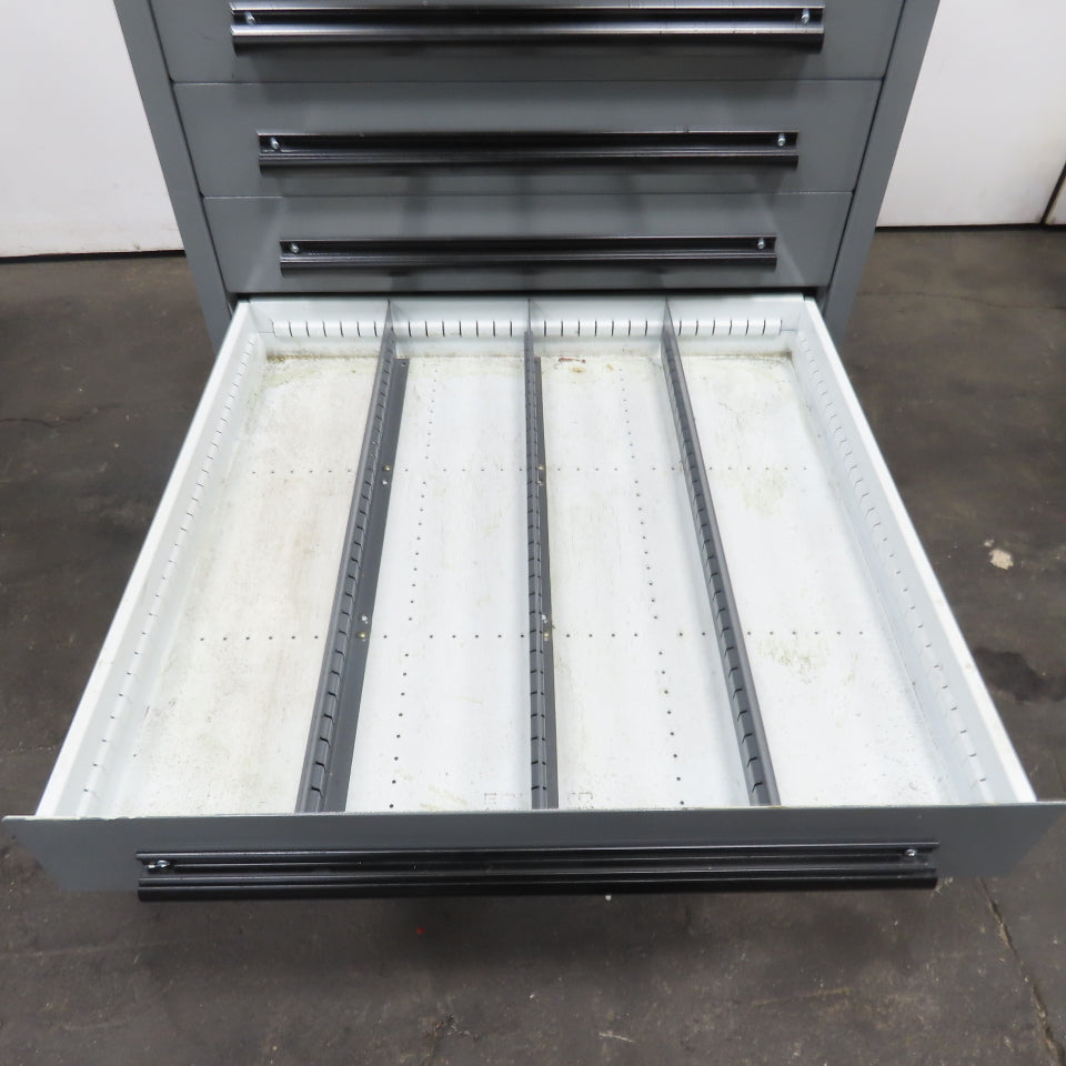 Equipto 30" x 28" x 44"Tall 9 Drawer Industrial Small Parts Tool Storage Cabinet