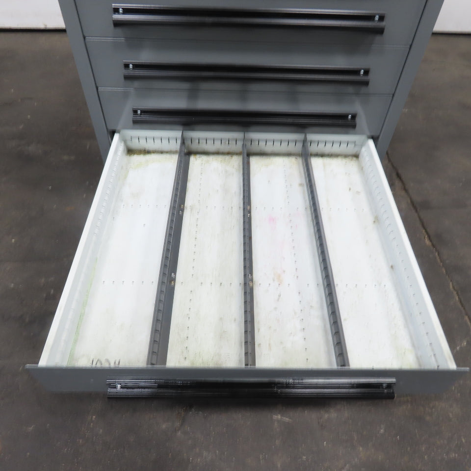 Equipto 30" x 28" x 44"Tall 9 Drawer Industrial Small Parts Tool Storage Cabinet