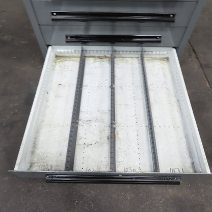 Equipto 30" x 28" x 44"Tall 9 Drawer Industrial Small Parts Tool Storage Cabinet