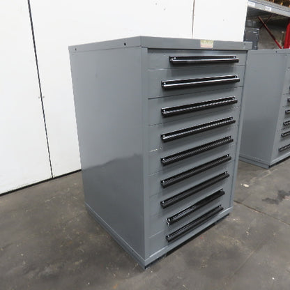 Equipto 30" x 28" x 44"Tall 9 Drawer Industrial Small Parts Tool Storage Cabinet