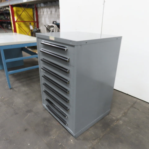 Equipto 30" x 28" x 44"Tall 9 Drawer Industrial Small Parts Tool Storage Cabinet