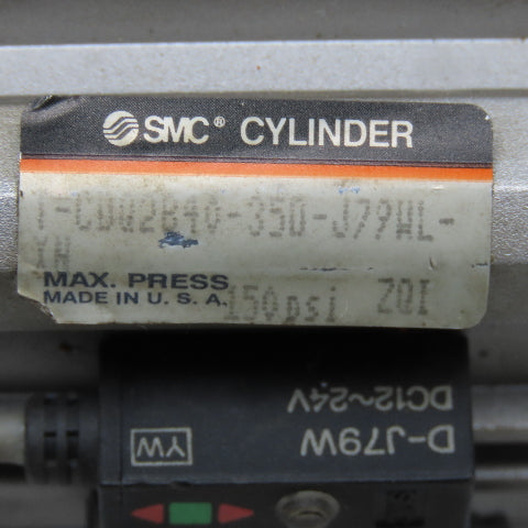 SMC T-CDQ2B40-350-J79WL-YH 40mm Bore 35mm Stroke Double Acting Air Cylinder