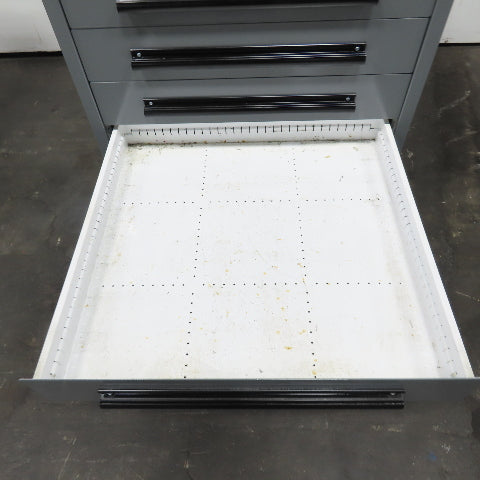 Equipto 30" x 28" x 44"Tall 8 Drawer Industrial Small Parts Tool Storage Cabinet