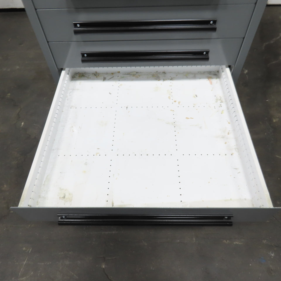 Equipto 30" x 28" x 44"Tall 8 Drawer Industrial Small Parts Tool Storage Cabinet