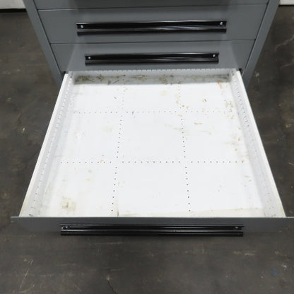 Equipto 30" x 28" x 44"Tall 8 Drawer Industrial Small Parts Tool Storage Cabinet