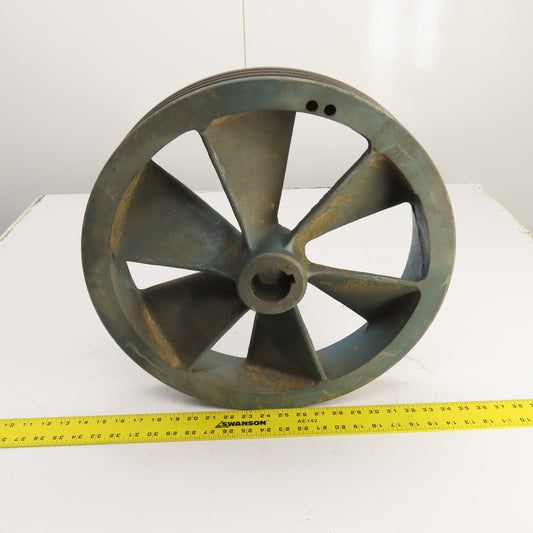 15-7/8" OD 3-Groove 8V Section V-Belt Pulley Air Compressor Flywheel Tapered Bor