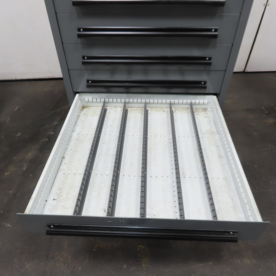 Equipto 30" x 28" x 44"Tall 9 Drawer Industrial Small Parts Tool Storage Cabinet