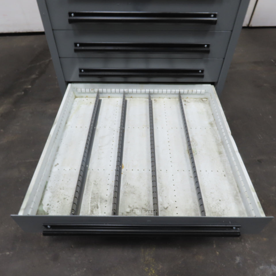 Equipto 30" x 28" x 44"Tall 9 Drawer Industrial Small Parts Tool Storage Cabinet