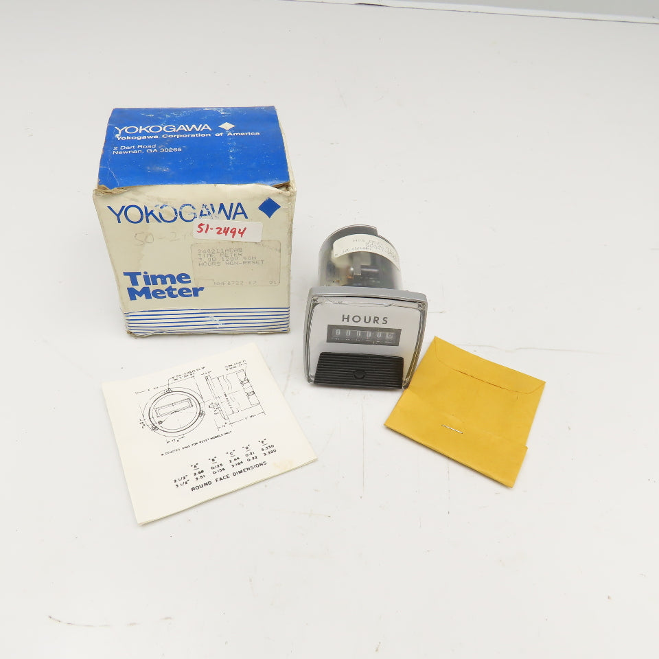 Yokogawa 240211ADAB Non Resettable Time Meter 120V 50 Hour