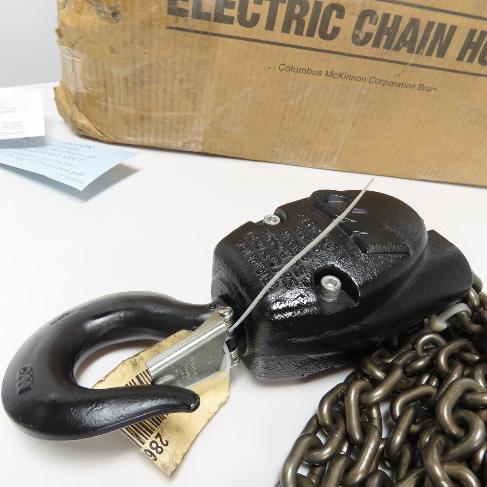 CM Model WH Valustar 1Ton 2000LB Electric Chain Hoist 10' Lift 8FPM 240/480V NEW