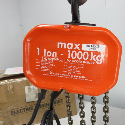CM Model WH Valustar 1Ton 2000LB Electric Chain Hoist 10' Lift 8FPM 240/480V NEW