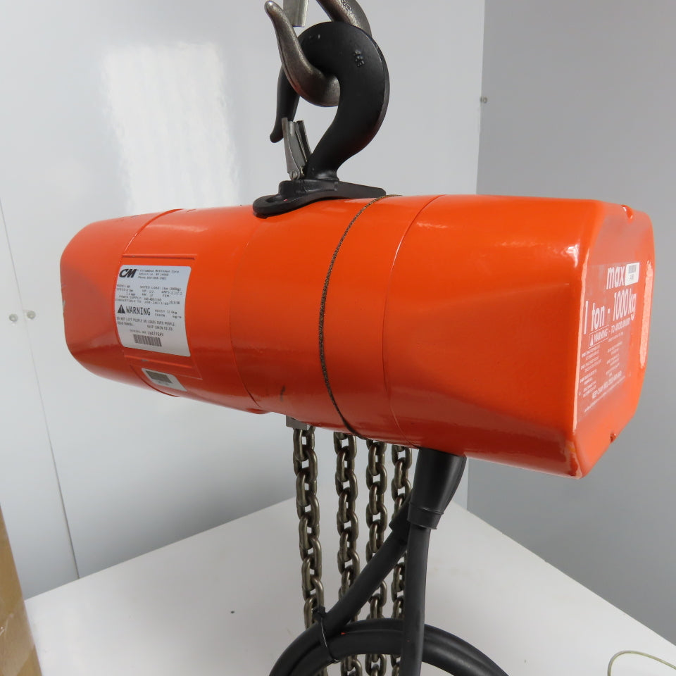 CM Model WH Valustar 1Ton 2000LB Electric Chain Hoist 10' Lift 8FPM 240/480V NEW