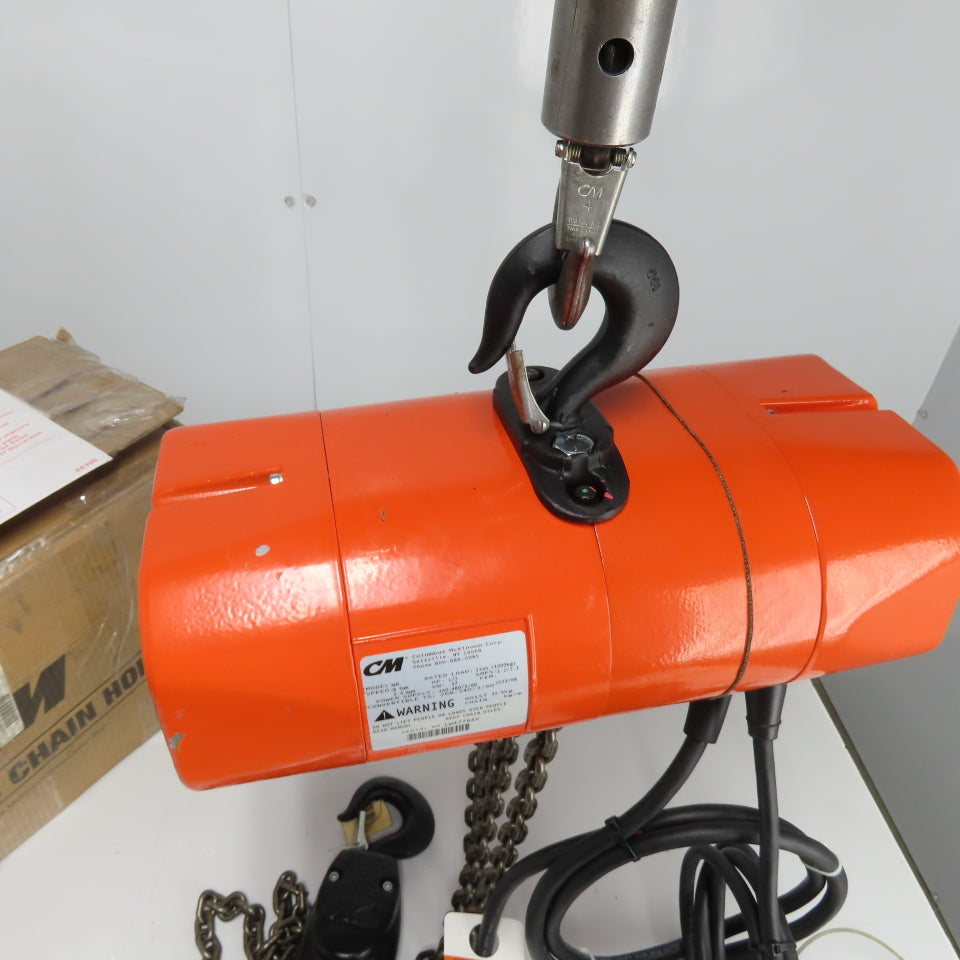 CM Model WH Valustar 1Ton 2000LB Electric Chain Hoist 10' Lift 8FPM 240/480V NEW