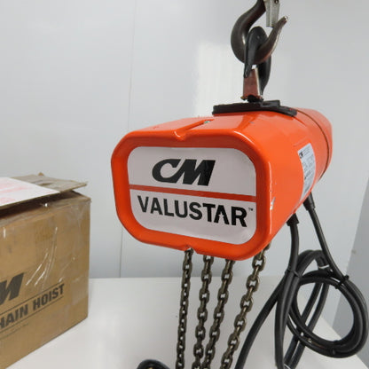 CM Model WH Valustar 1Ton 2000LB Electric Chain Hoist 10' Lift 8FPM 240/480V NEW